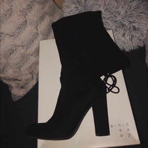 Knee High Black Heeled Boots